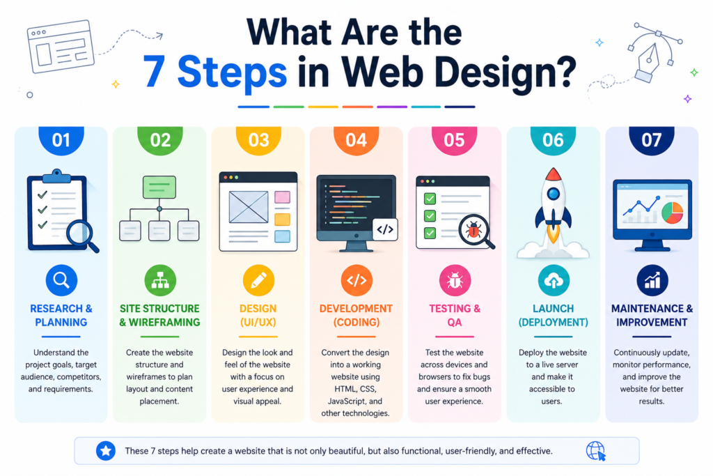 createimage about "What Are the 7 Steps in Web Design?"